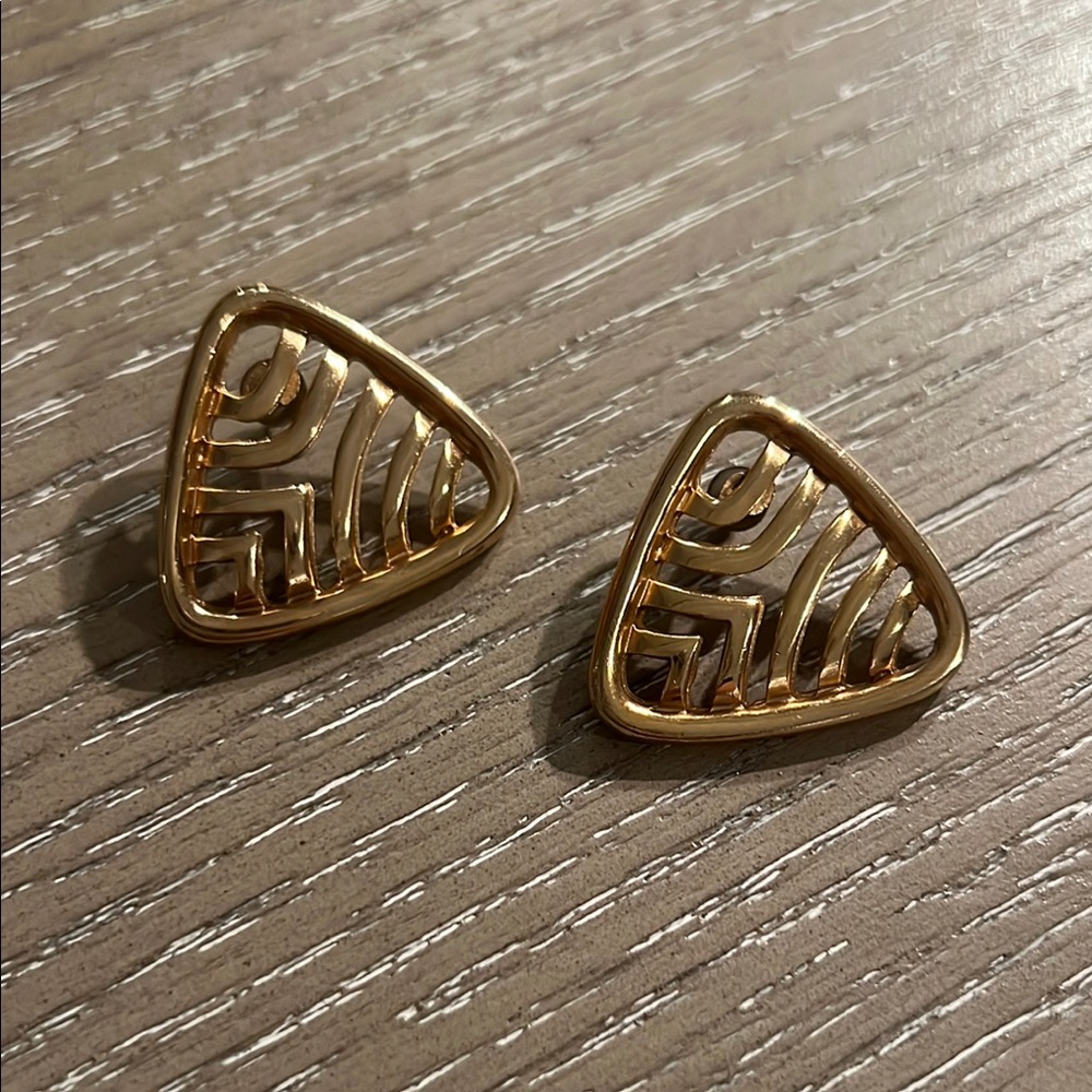 Elegant Gold Triangle Earrings